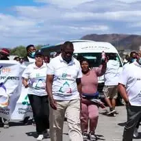The Independents candidates and supporters walking together
